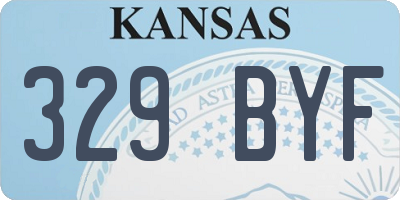 KS license plate 329BYF