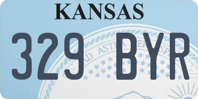 KS license plate 329BYR
