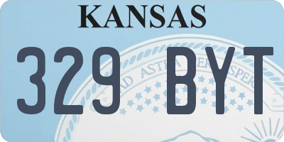 KS license plate 329BYT