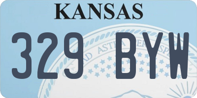 KS license plate 329BYW