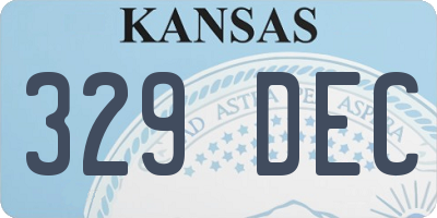 KS license plate 329DEC