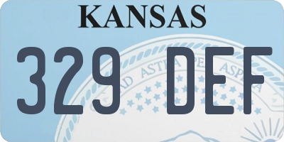 KS license plate 329DEF