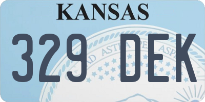 KS license plate 329DEK