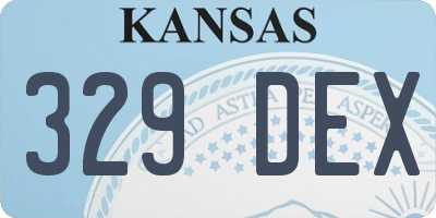KS license plate 329DEX