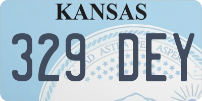 KS license plate 329DEY