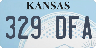 KS license plate 329DFA