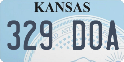 KS license plate 329DOA
