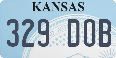 KS license plate 329DOB