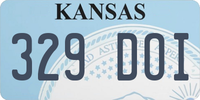 KS license plate 329DOI