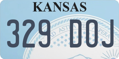 KS license plate 329DOJ