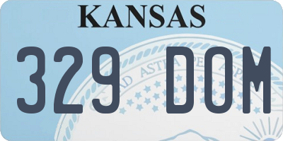 KS license plate 329DOM