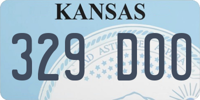 KS license plate 329DOO