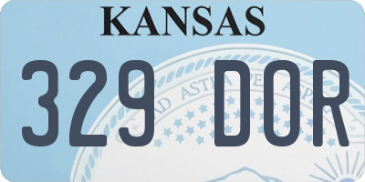 KS license plate 329DOR