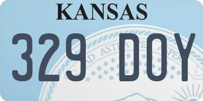 KS license plate 329DOY