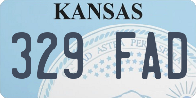 KS license plate 329FAD