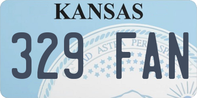 KS license plate 329FAN