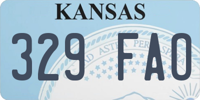 KS license plate 329FAO