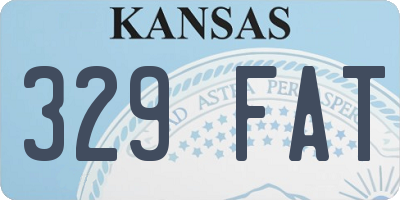 KS license plate 329FAT
