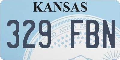 KS license plate 329FBN