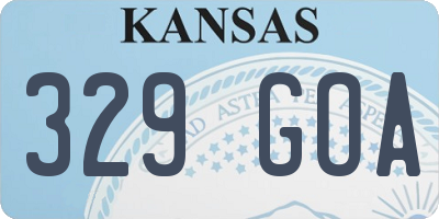 KS license plate 329GOA