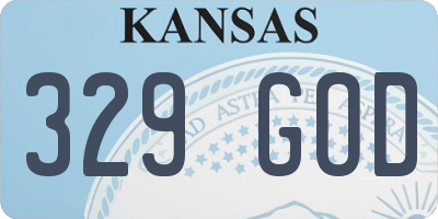 KS license plate 329GOD