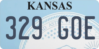KS license plate 329GOE