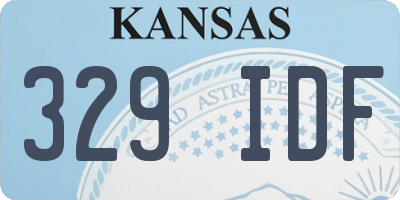 KS license plate 329IDF