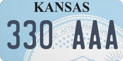 KS license plate 330AAA