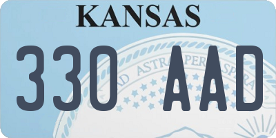 KS license plate 330AAD