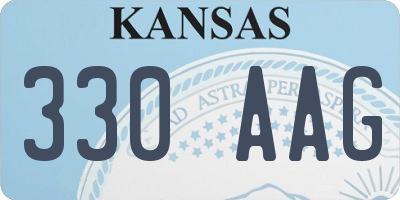 KS license plate 330AAG