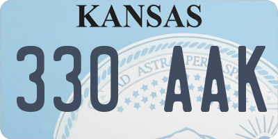 KS license plate 330AAK