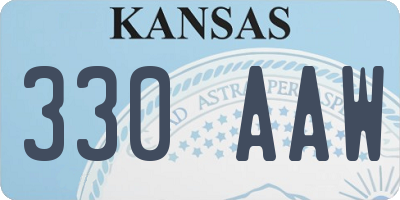 KS license plate 330AAW