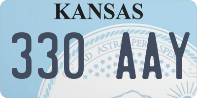 KS license plate 330AAY