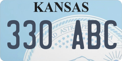 KS license plate 330ABC