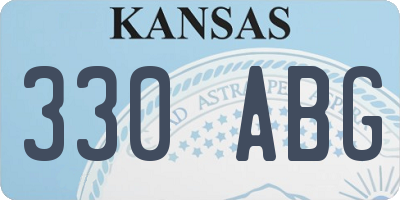 KS license plate 330ABG
