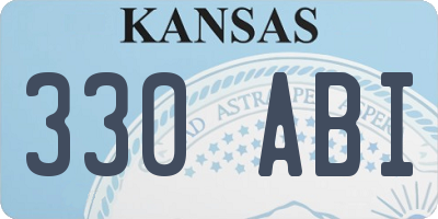 KS license plate 330ABI