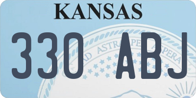 KS license plate 330ABJ