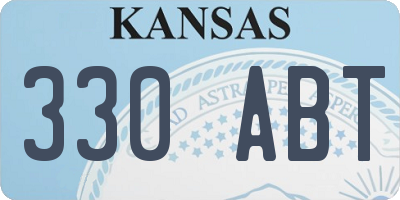 KS license plate 330ABT