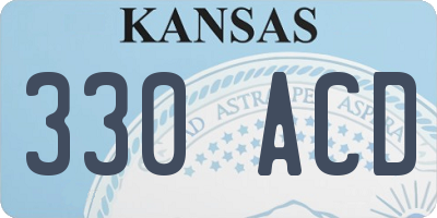 KS license plate 330ACD