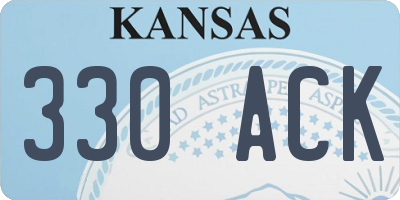 KS license plate 330ACK