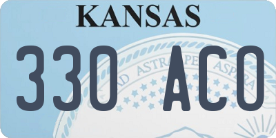 KS license plate 330ACO