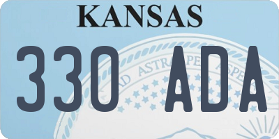 KS license plate 330ADA