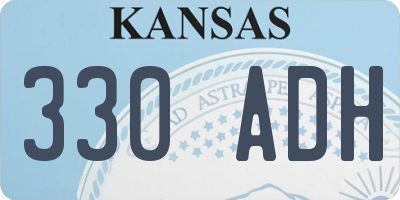 KS license plate 330ADH