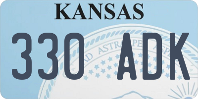 KS license plate 330ADK