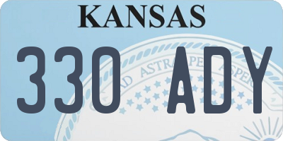 KS license plate 330ADY