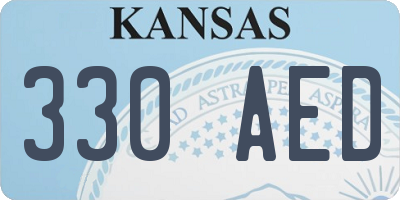 KS license plate 330AED