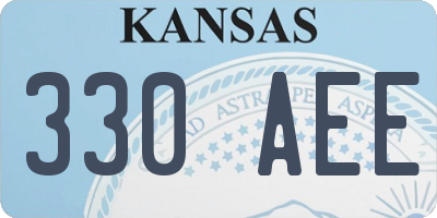 KS license plate 330AEE