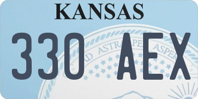 KS license plate 330AEX