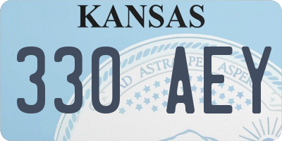 KS license plate 330AEY