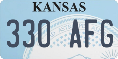 KS license plate 330AFG